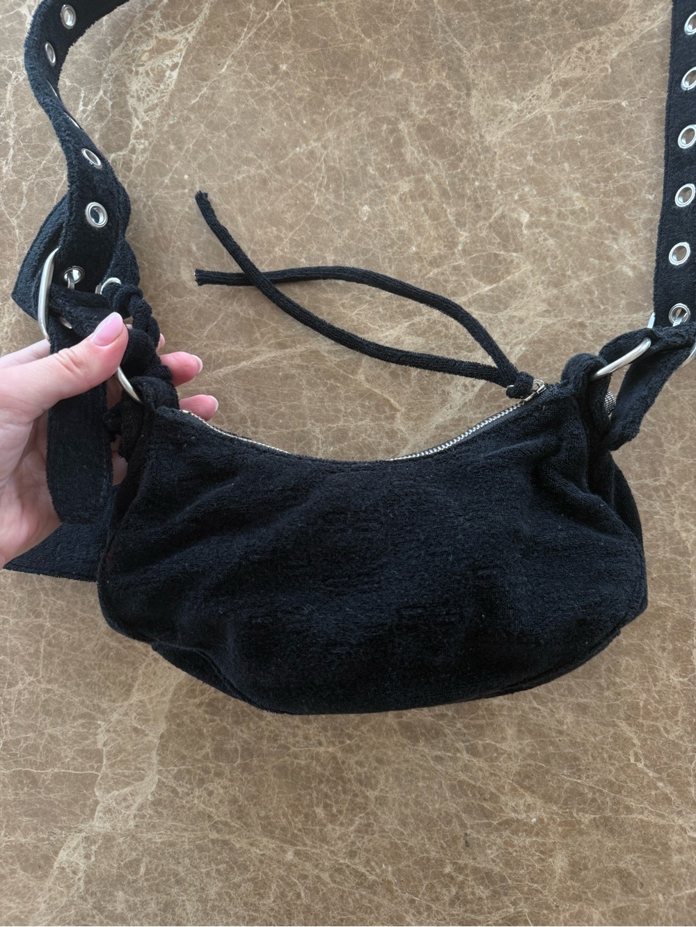 Balenciaga La Cagole Mini Black Terry Cloth - Picture 11 of 11